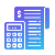 Icon of PlanSmart, Calculator and bill in gradient blue and purple tones