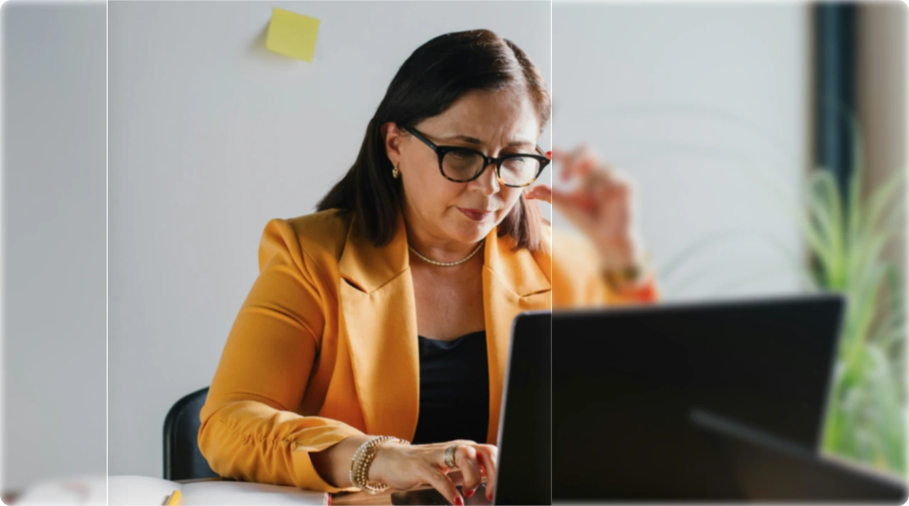Professional reviewing compliance on a secure platform